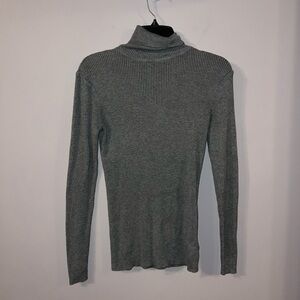 Tight knitted grey turtleneck body con sweater Express Medium